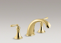 Kohler T398-4-PB Deck- or Rim-Mount High-Flow Bath Faucet Trim, 9" Spout and Lever Handles