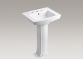 Kohler K-2359-8-0 Archer Pedestal Widespread Bathroom Sink - White