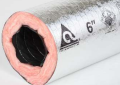 Atco 31 9" x 25' Fiberglass Air Duct with R-8.0 Insulation, Silver Polyester Jacket and Black Polyester Core