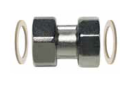 Watts D402178-N Pair of 1 inch Stainless Steel Manifold Couplings with Gaskets - Nickel Plated