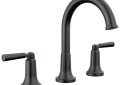 DELTA® 3535-BLMPU-DST Bathroom Faucet, 1.2 gpm Flow Rate, 5.188 in H Spout, 10, 11, 12, 13, 14, 15, 16, 4, 5, 6, 7, 8, 9 in Center, Matte Black, 2 Handles, Push Pop-Up Drain, Import