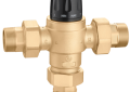 Caleffi 523180A MixCal+ 1-1/2 inch Male Union Lead Free Brass Body High Flow Thermostatic Mixing Valve