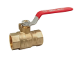 Red and White 5592F-1 Brass 1 inch Female x 1 inch Female Full Port Ball Valve