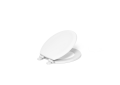 Kohler® 20467-0 Stonewood® Toilet Seat, Round Bowl, Closed Front, Wood, White, Slow Close Hinge