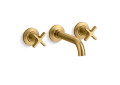 Kohler(R) K-T35909-3-2MB Castia(TM) by Studio McGee Wall-Mount Bathroom Sink Faucet Trim, 1.2 GPM - Vibrant Brushed Moderne Brass