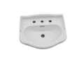 Barclay B/3-868WH Stanford™ 550 Lavatory Basin Only, Rectangle Shape, 8 in Faucet Hole Spacing, 21-3/4 in W x 17-1/8 in D, Wall Mount, Vitreous China, White, Import