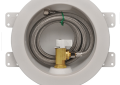IPS 88486 Water-Tite 1/2 inch Uponor Pex Round Ice Maker Outlet Box with Lead Free Brass Quarter Turn Valve and Stainless Steel Hose