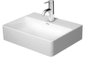 DURAVIT 0732450041 073245 DuraSquare Furniture Handrinse Basin With Faucet Deck, Rectangle Shape, 17-3/4 in L x 13-3/4 in W x 5-1/2 in H, Wall Mounting, Ceramic, White, Import