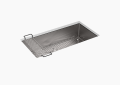 Kohler K-5283-NA 35 inch x 18-5/16 inch x 9-5/16 inch Strive Under-Mount Extra-Large Kitchen Sink with Basin Rack