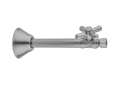 Jaclo® 631-SN 1/4 Turn Straight Pattern Supply Ball Valve With Standard Cross Handle, 1/2 x 3/8 in Nominal, Sweat x Compression End Style, Satin Nickel, Domestic