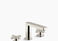 Kohler K-73060-3-SN Composed(R) Widespread Bathroom Sink Faucet with Cross Handles, 1.2 GPM - Vibrant Polished Nickel