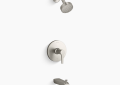 Kohler K-TS97077-4G-BN Pitch(R) Rite-Temp(R) Shower Trim Kit, 1.75 GPM - Vibrant Brushed Nickel