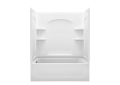 Sterling 71220110-0 60 inch x 32 inch x 74 inch Ensemble Series Curve Tub and Shower with Left-Hand Drain - White