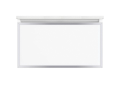 Robern® VP30H2D21P19S76 Vanity, Profiles™, 15 in OAH x 30 in OAW x 21-7/8 in OAD, Wall Mount, Polished Chrome Frame/Satin White Glass Cabinet, Domestic