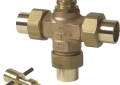 Viega 20002 1 inch Bronze Three Way Diverting Valve with Copper Union Connections
