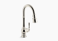 Kohler K-99261-SN Artifacts Single-Handle Kitchen Faucet with Pull-Down Spray - Vibrant Polished Nickel