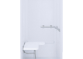 Sterling 62050125-0 39-3/8 inch x 40-5/8 inch x 73-9/16 inch Transfer Shower with Seat and Grab Bars - White