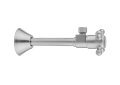 Jaclo® 316-X-PN 1/4 Turn Angle Pattern Contemporary/Modern Supply Valve With Cross Handle, 1/2 x 3/8 in Nominal, Sweat x Compression End Style, Solid Brass Body, Polished Nickel, Domestic