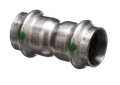 Viega 80280 ProPress 1-1/4 inch Press Type 316 Stainless Steel Coupling with Stop and EPDM Sealing Elements