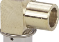Viega 99311 PureFlow 3/4 inch Press x 3/4 inch Street or 1/2 inch Copper Lead Free Bronze 90 Degree Elbow