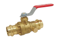 Red and White 5020ABD-1/2 EzPress Lead Free Brass 1/2 inch Press x 1/2 inch Press Full Port Ball Valve with Drain